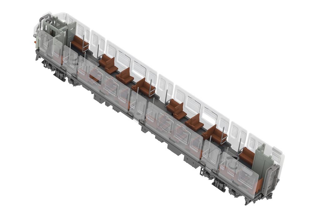 PLUM 1/80 半交叉座椅內裝套裝A（棕）Semi-Cross Seat Interior Set A (Brown)《鐵道模型》