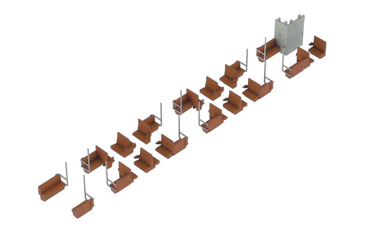 PLUM 1/80 半交叉座椅內裝套裝A（棕）Semi-Cross Seat Interior Set A (Brown)《鐵道模型》