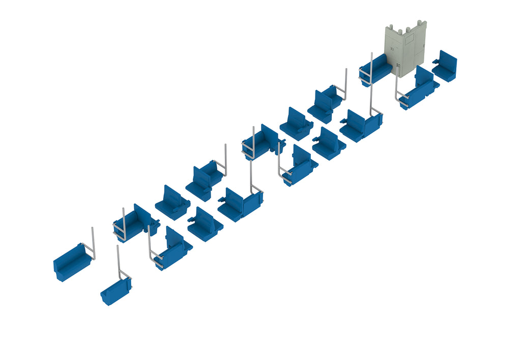 [Re-release] PLUM 1/80 Semi-Cross Seat Interior Set A (Blue) — Railway Model Kit