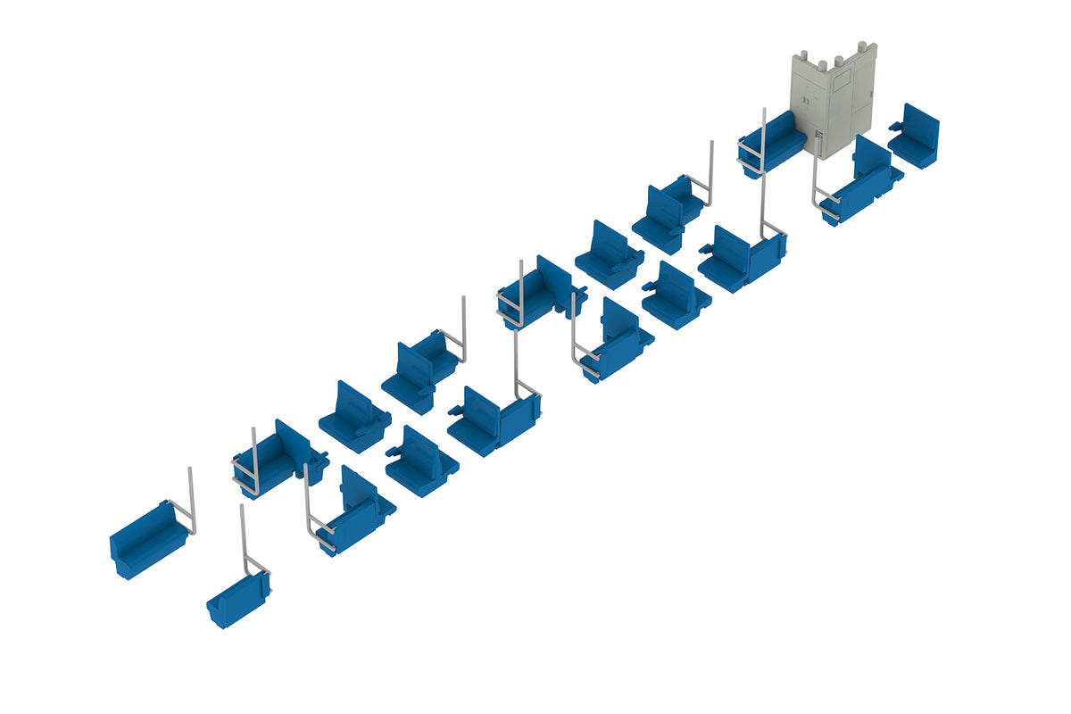 [Re-release] PLUM 1/80 Semi-Cross Seat Interior Set A (Blue) — Railway Model Kit
