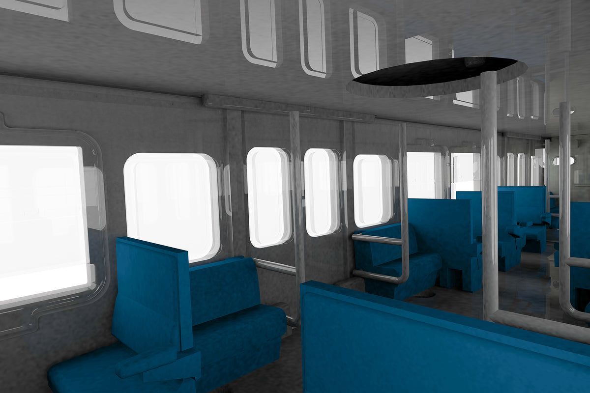 [Re-release] PLUM 1/80 Semi-Cross Seat Interior Set A (Blue) — Railway Model Kit