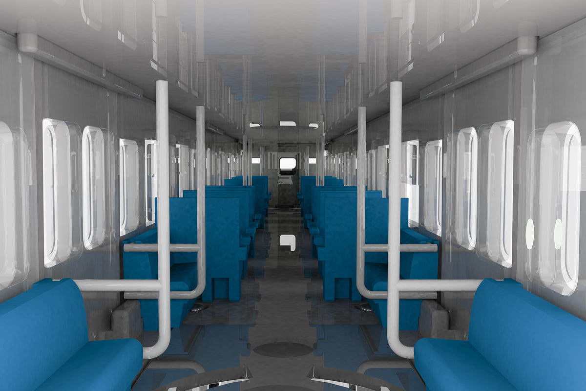 [Re-release] PLUM 1/80 Semi-Cross Seat Interior Set A (Blue) — Railway Model Kit